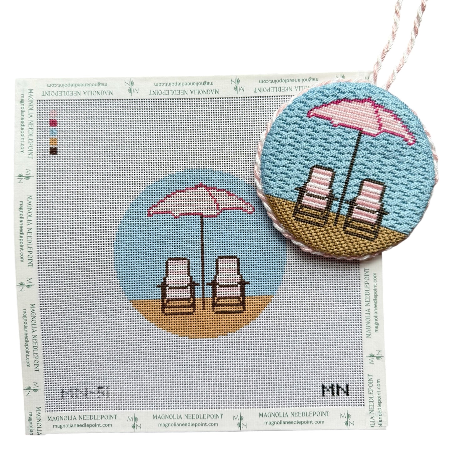 Pink Striped Beach Chairs