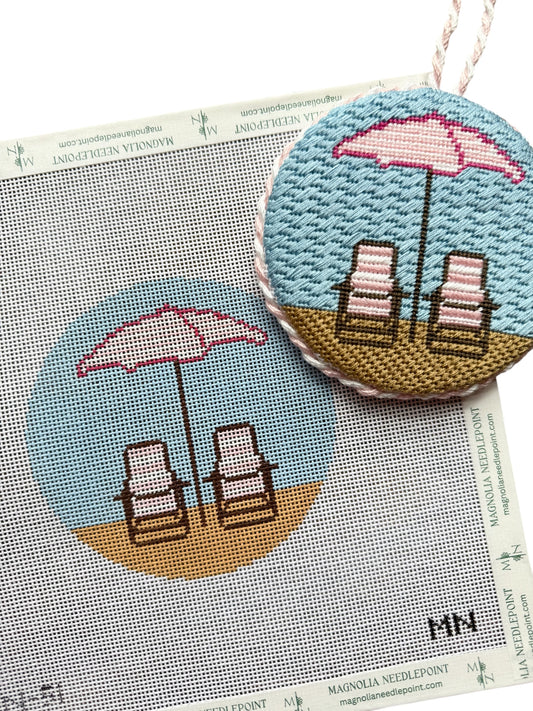 Pink Striped Beach Chairs