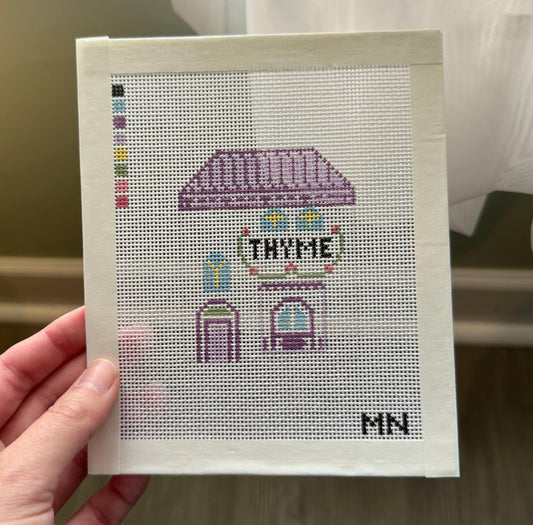 Thyme Shaker Village House Hand Painted Needlepoint Canvas