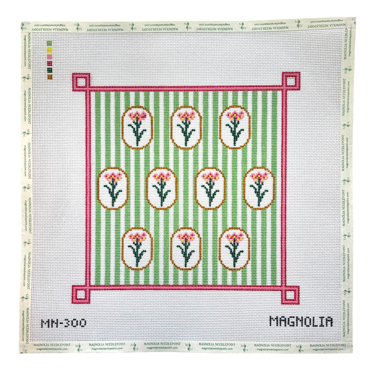Cameo Bouquet Stripe Pillow