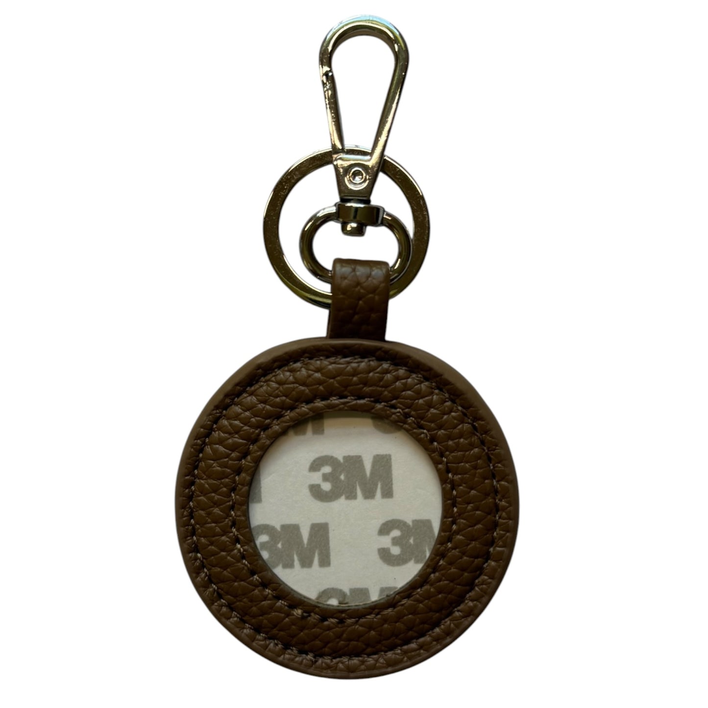 Chocolate Brown Pebbled Self Finishing Round Key Fob