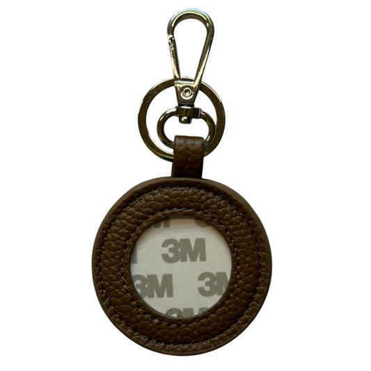 Chocolate Brown Pebbled Self Finishing Round Key Fob