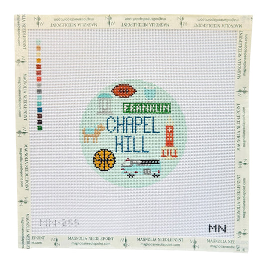 Chapel Hill NC Travel Round - Chapel Hill Needlepoint Exclusive