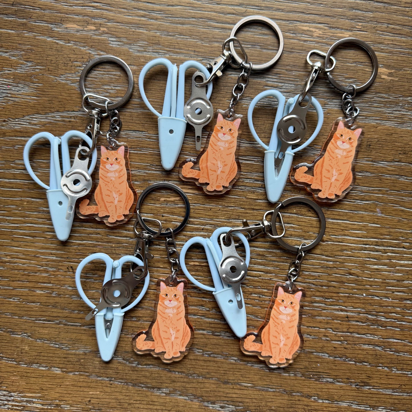 Orange Shorthaired Tabby Cat Notion Keychain