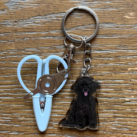 Black Poodle Notion Keychain