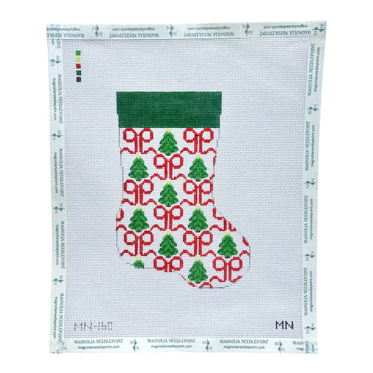 Red Bows & Trees Mini Stocking