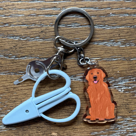 Red Golden Retriever Notion Keychain