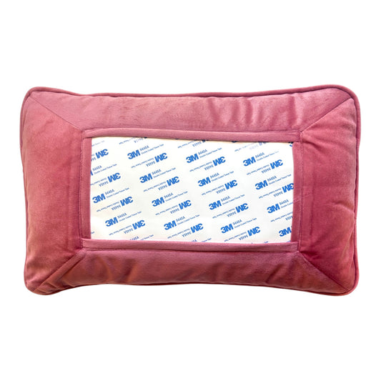 Pink Velvet Self Finishing Pillow