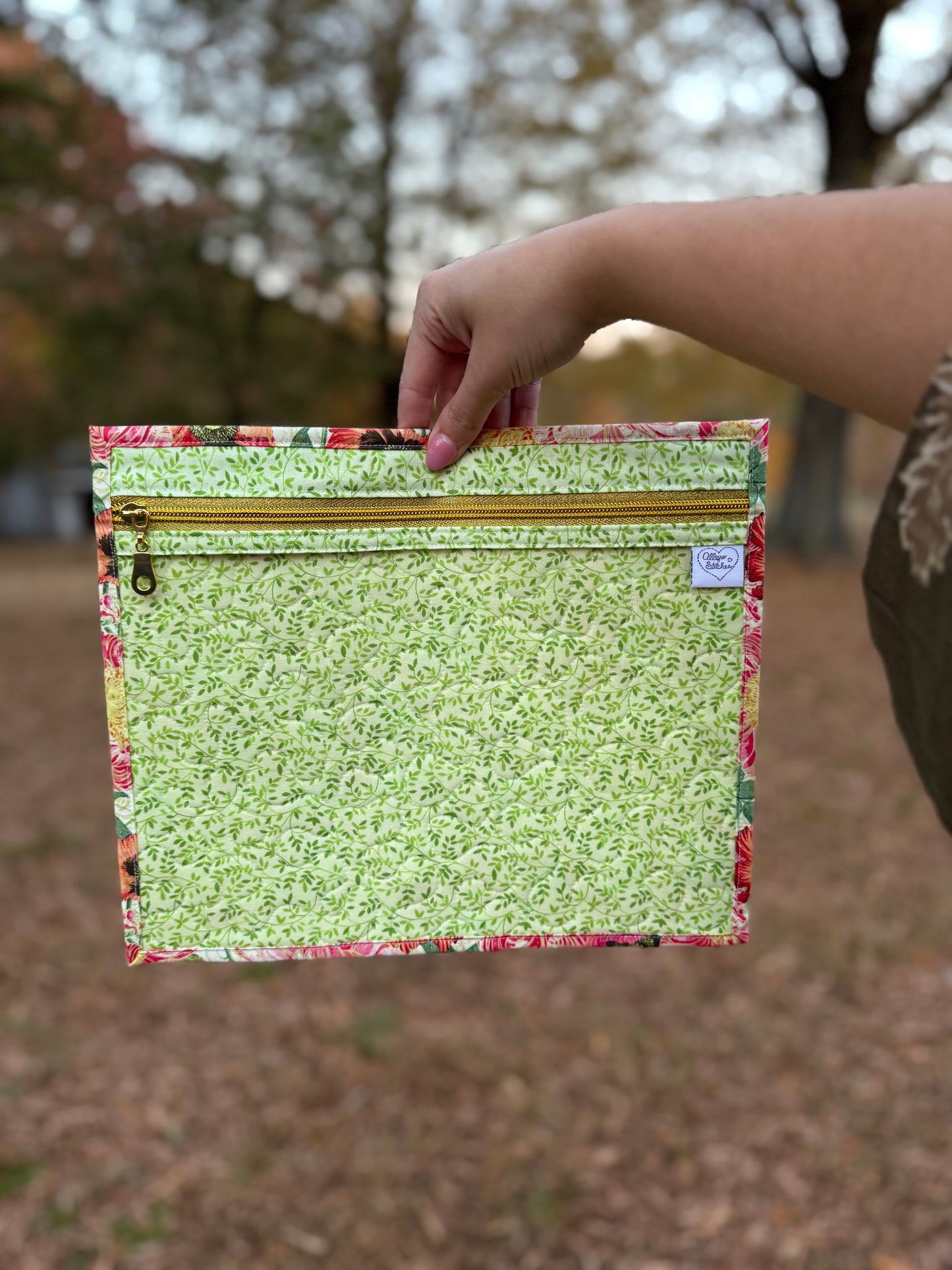 Pink + Green Floral Multi Project Bag