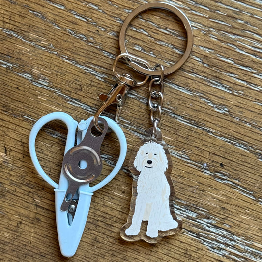 White Doodle Notion Keychain