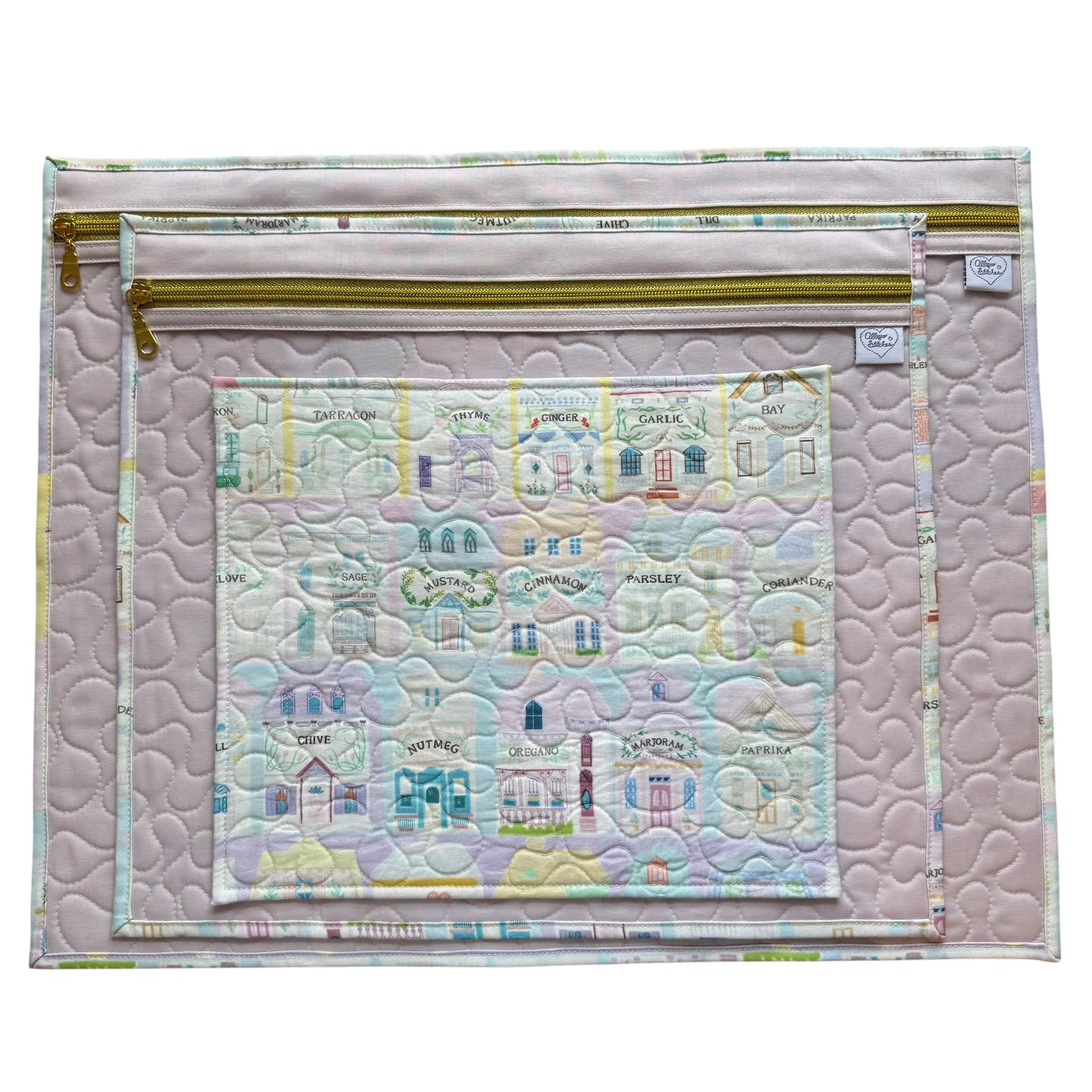 Pastel Spice Houses (Purple Lining) Project Bag