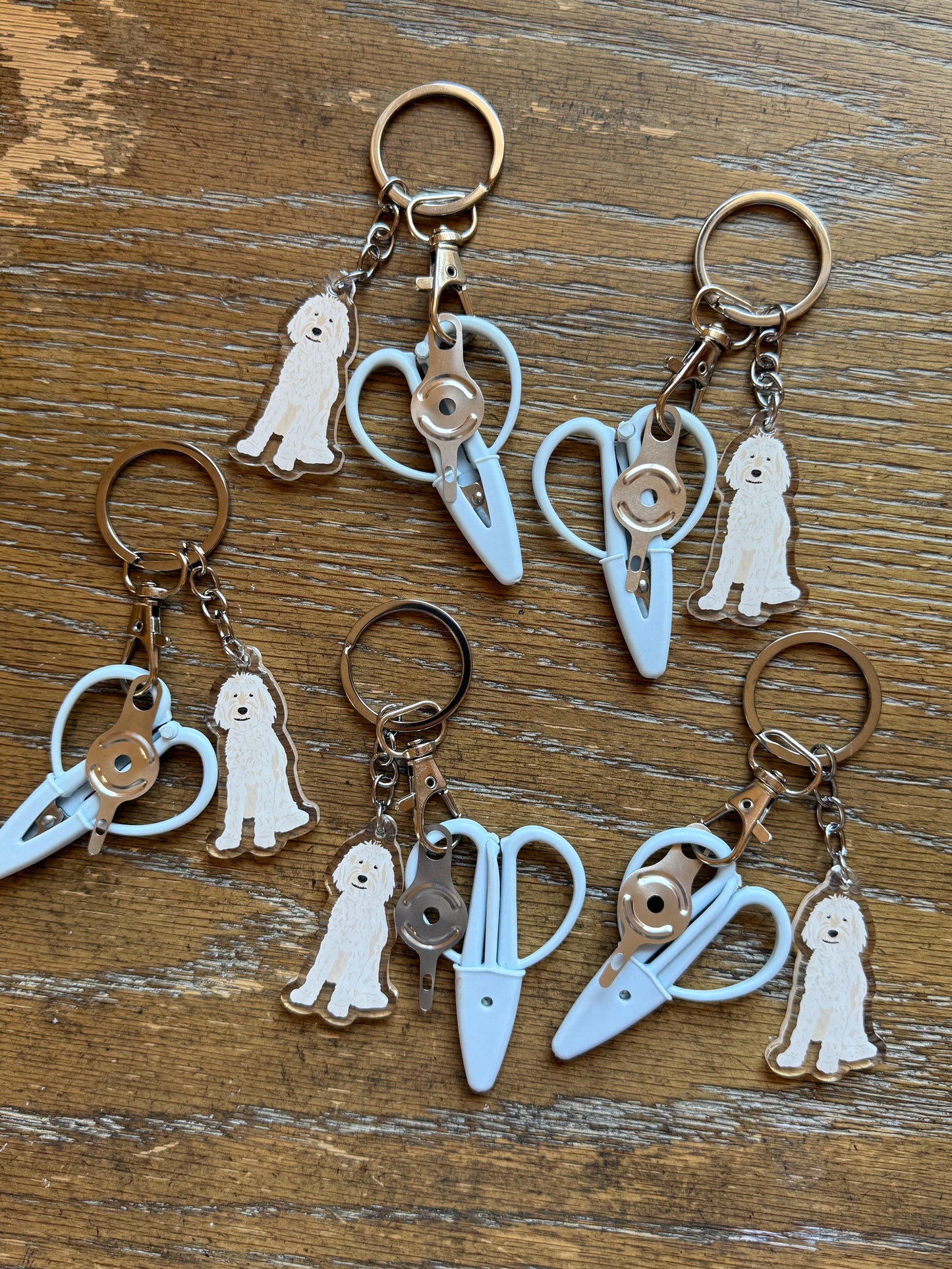 White Doodle Notion Keychain