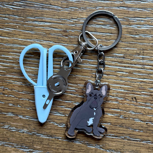 Frenchie Gray Notion Keychain