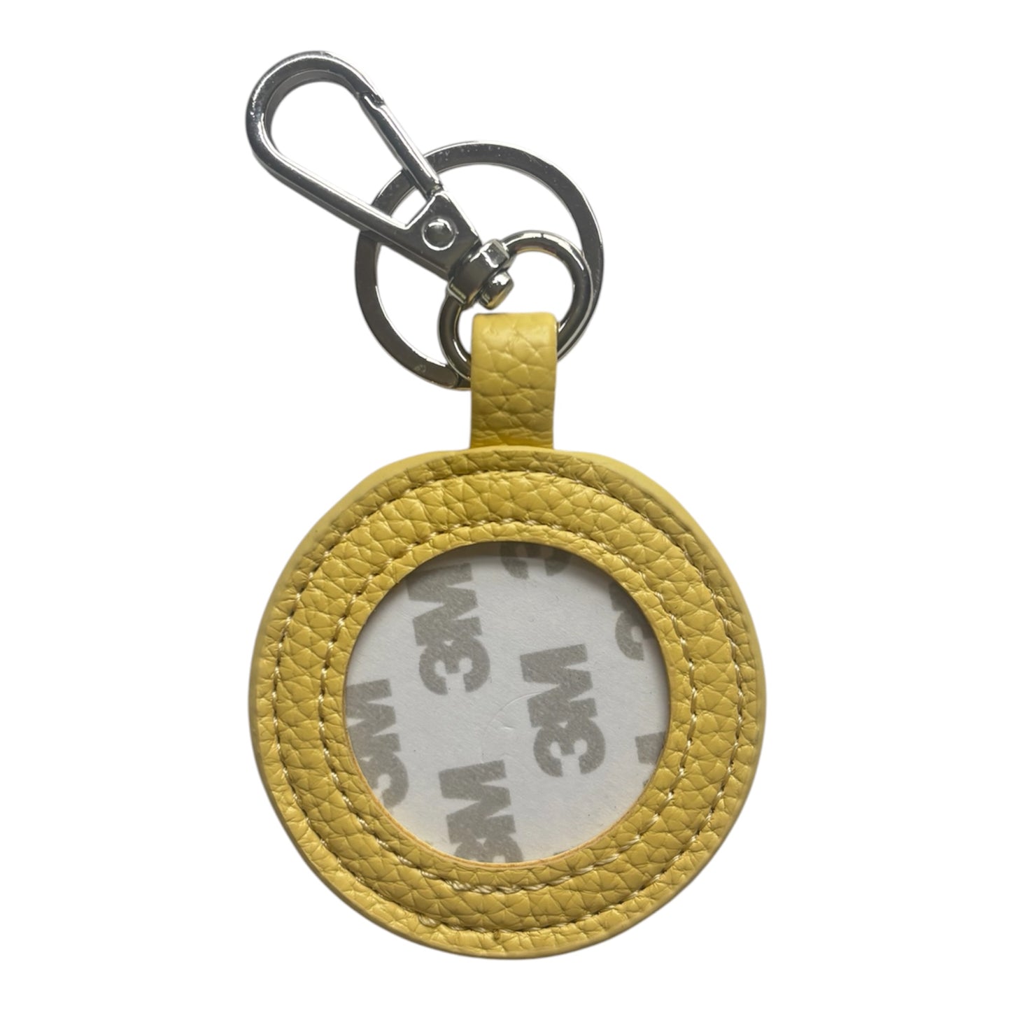 Butter Yellow Pebbled Self Finishing Round Key Fob