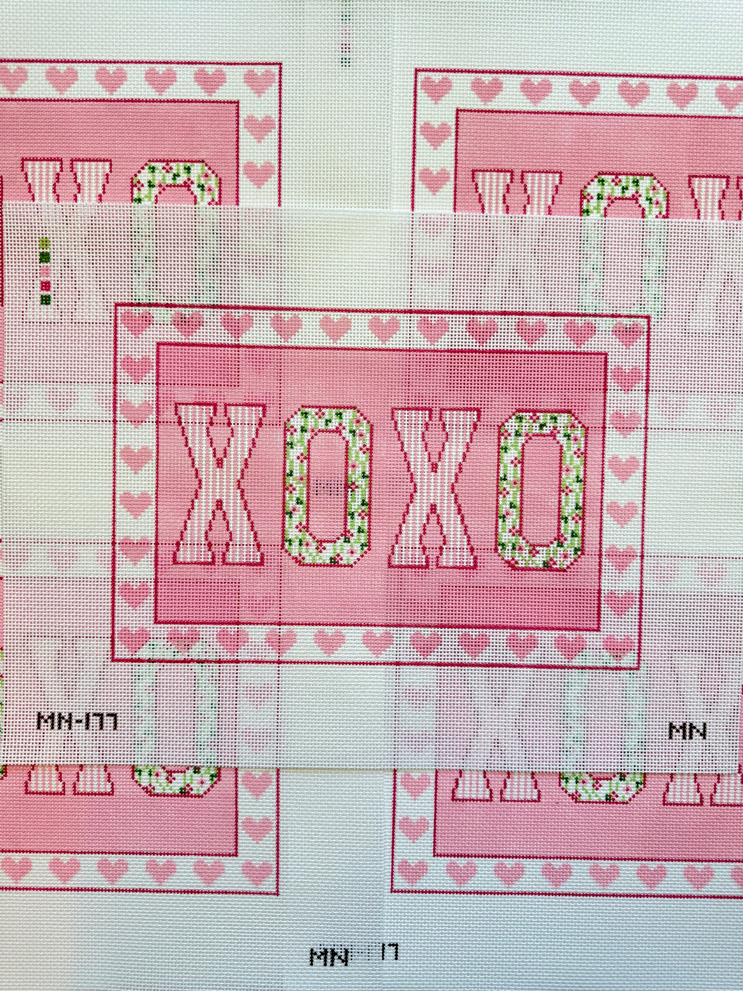 XOXO Block Letters on Pink Lumbar Pillow