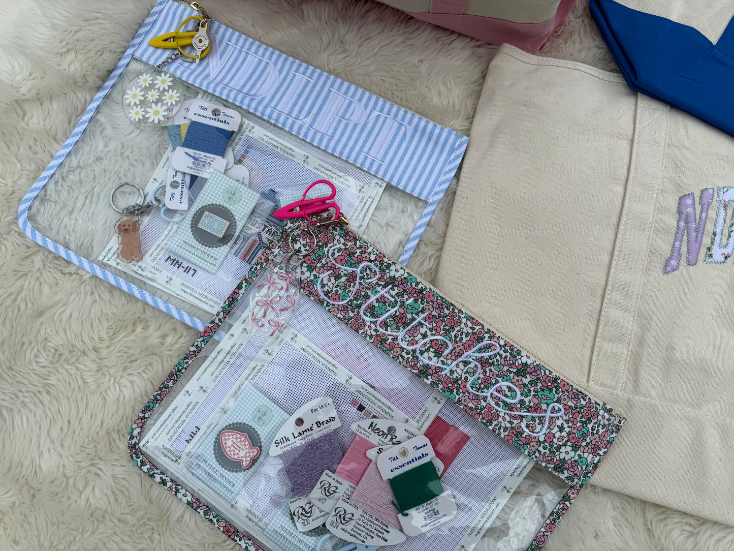 NDLPT Blue & White Striped Project Bag