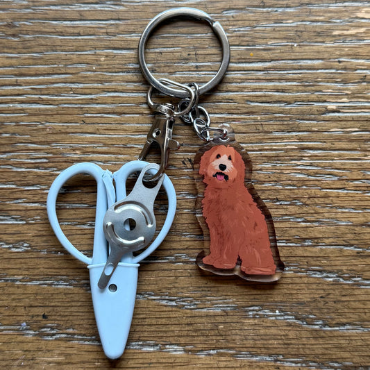 Red Doodle Notion Keychain