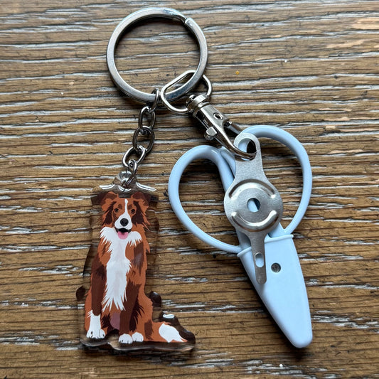 Brown Border Collie Notion Keychain