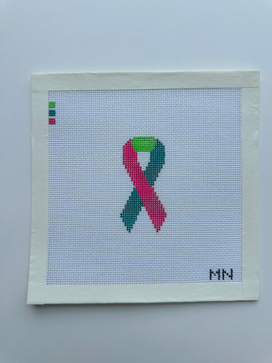 Pink, Teal, Green Survivor/Awareness Ribbon Mini