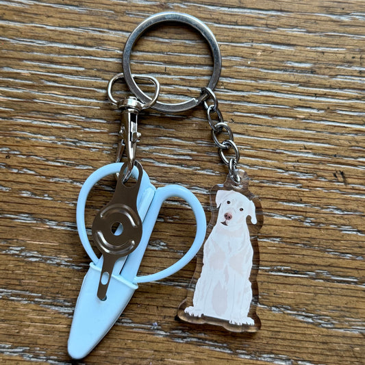 White Lab Labrador Retriever Notion Keychain
