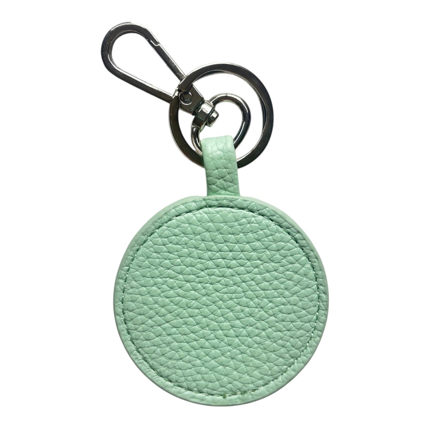 Mint Green Pebbled Self Finishing Round Key Fob