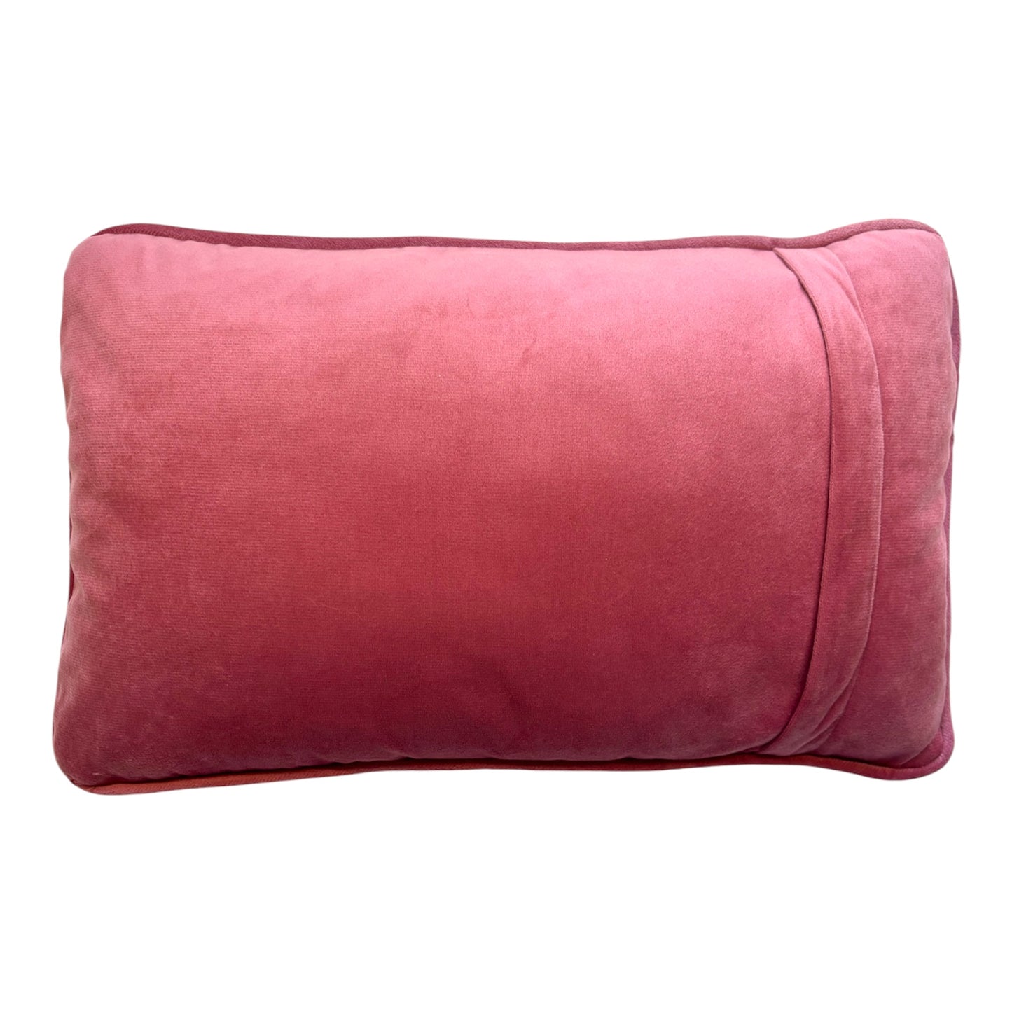 Pink Velvet Self Finishing Pillow