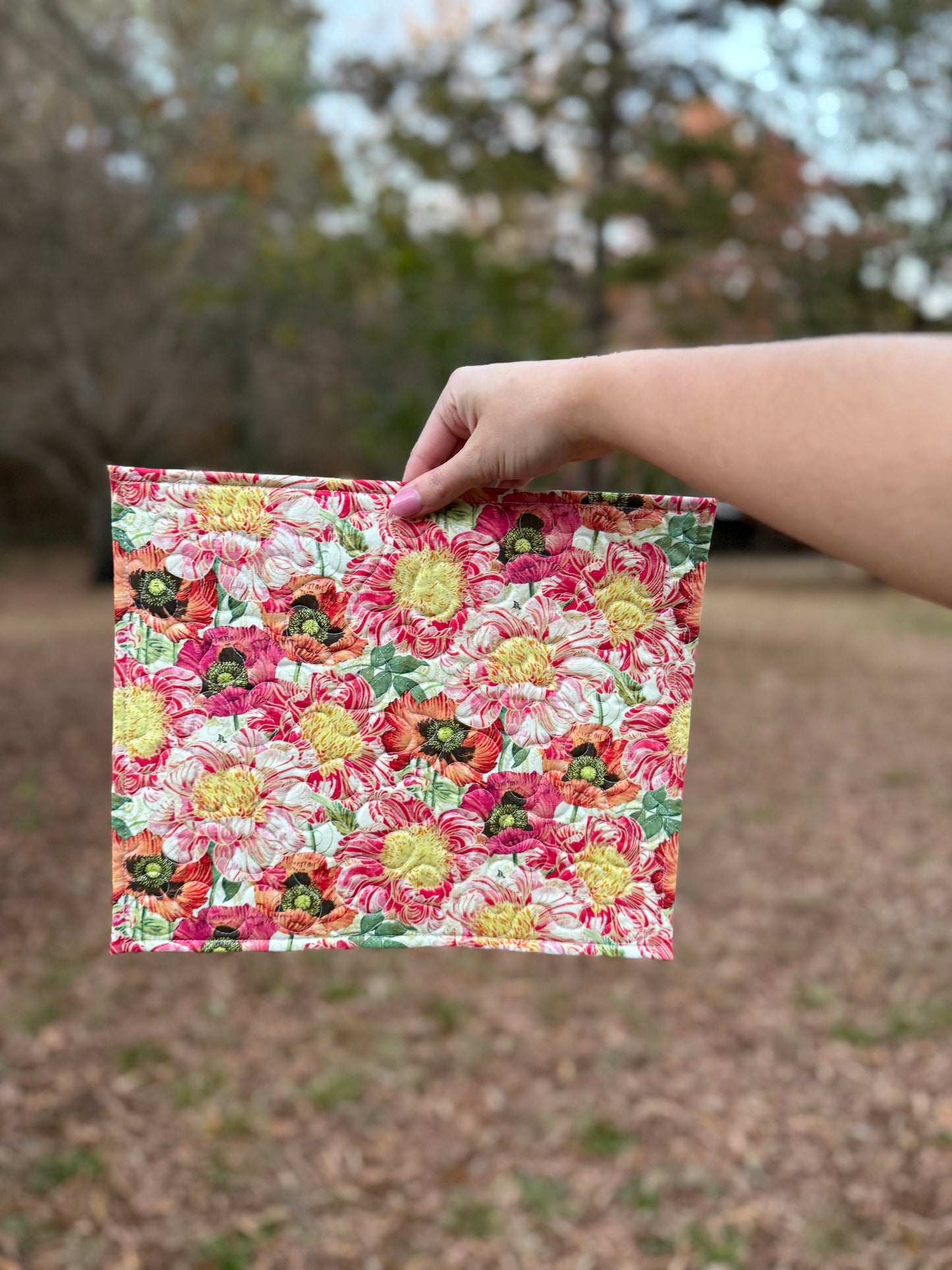 Pink + Green Floral Multi Project Bag