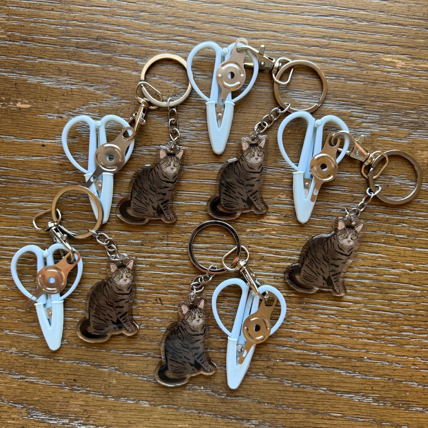 Brown / Gray Tabby Cat Notion Keychain