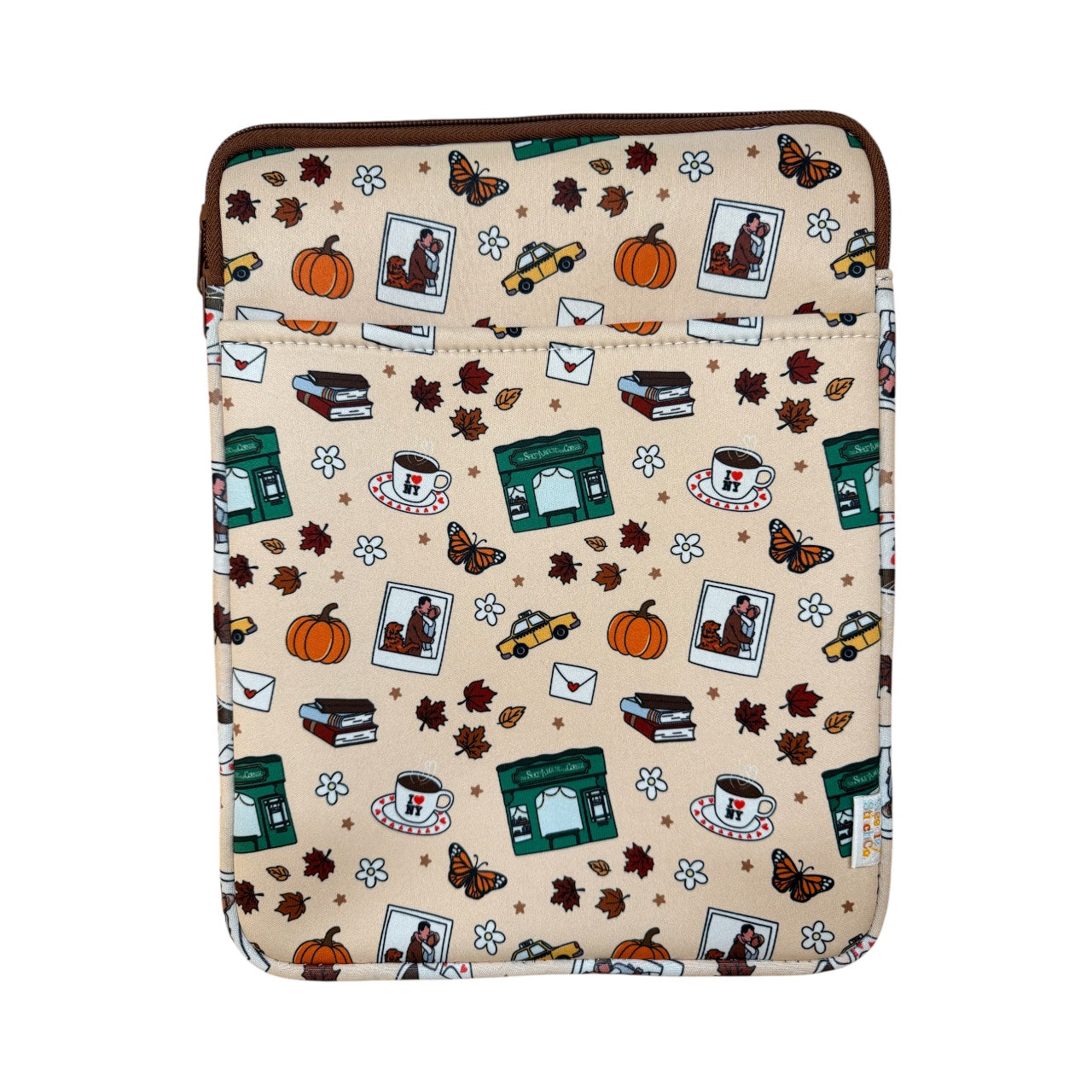 Mail Motif Neoprene Top-Zip Project Bag