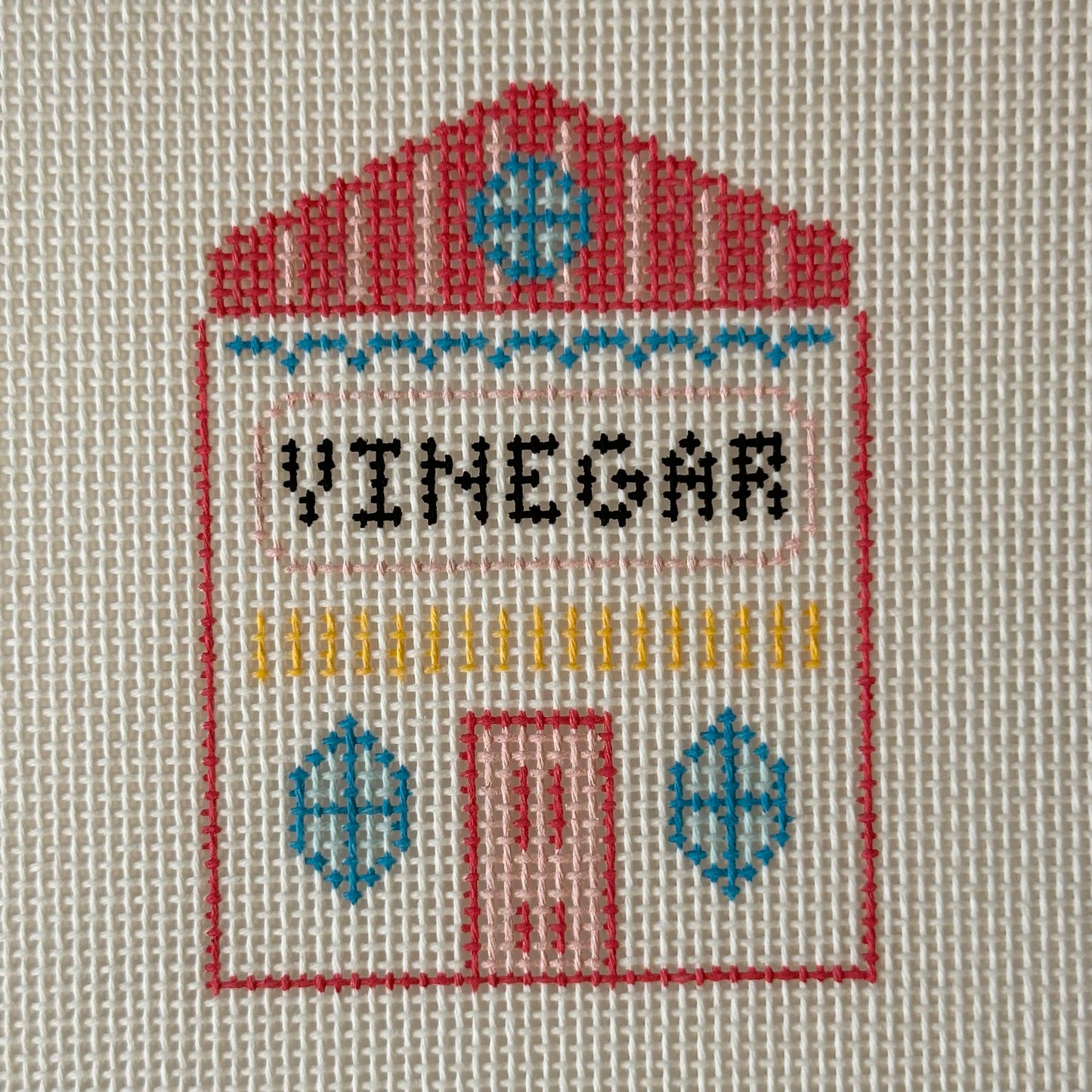 Vinegar Village House Hand Painted Needlepoint Canvas