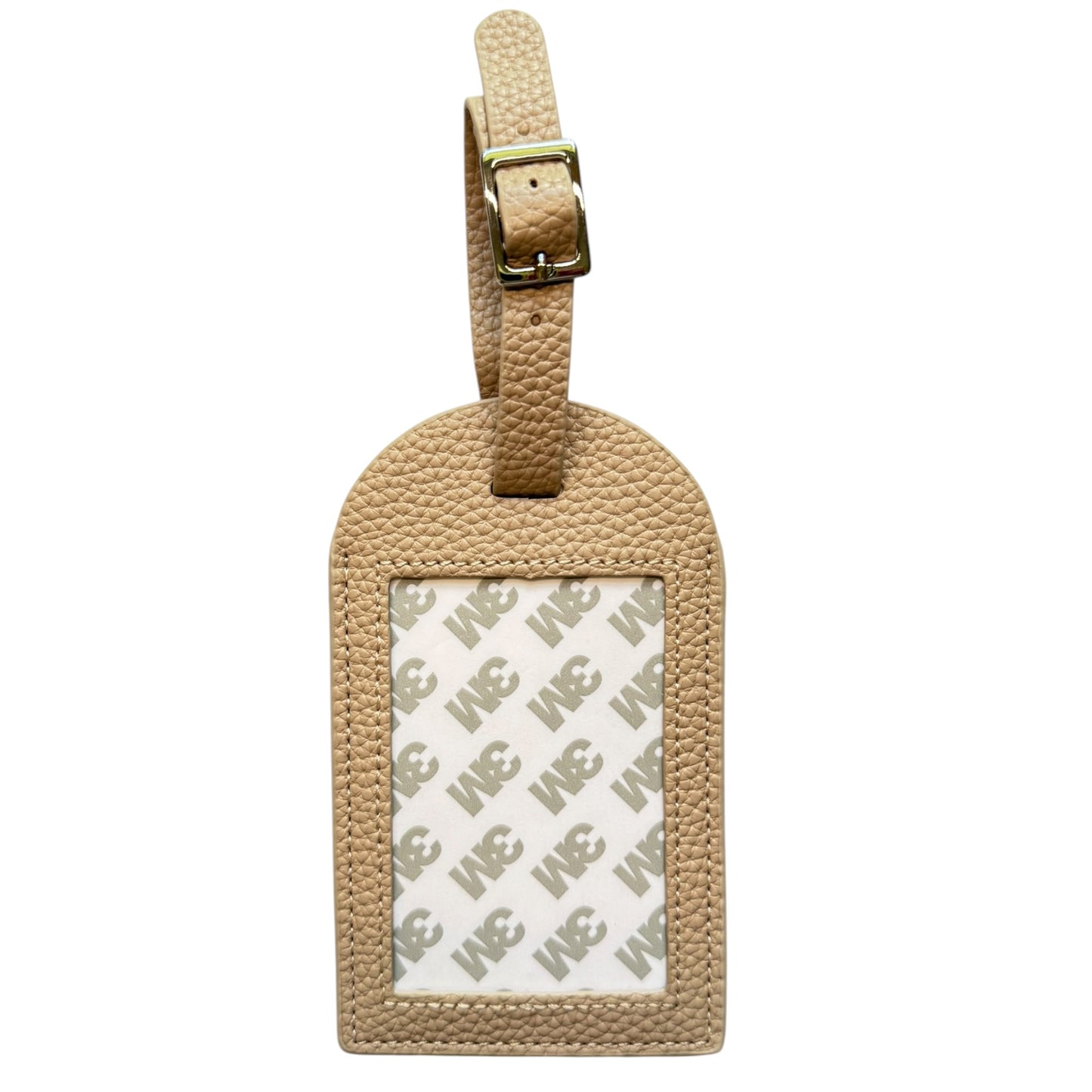Tan Pebbled Self Finishing Luggage Tag