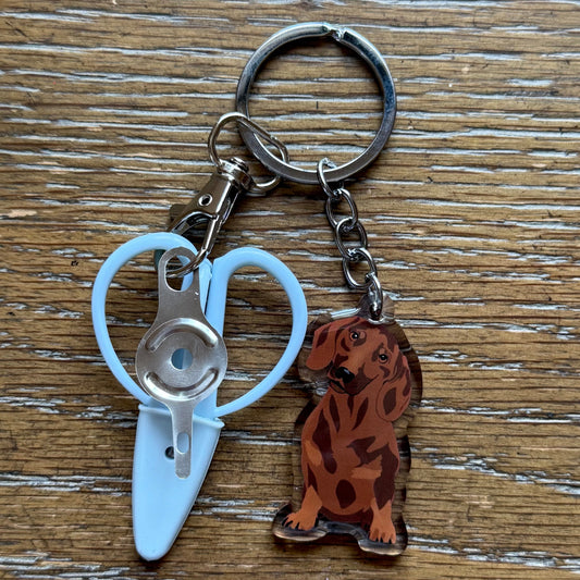 Brown Shorthaired Dachshund Notion Keychain