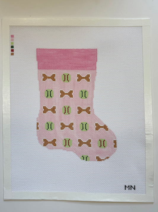 PREORDER: Pink Bones & Tennis Balls Dog Mini Stocking