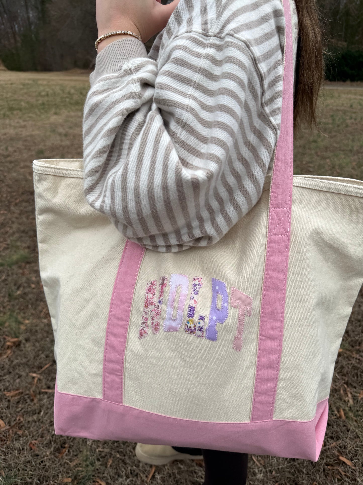 NDLPT Appliqué Zip Top Tote Bag