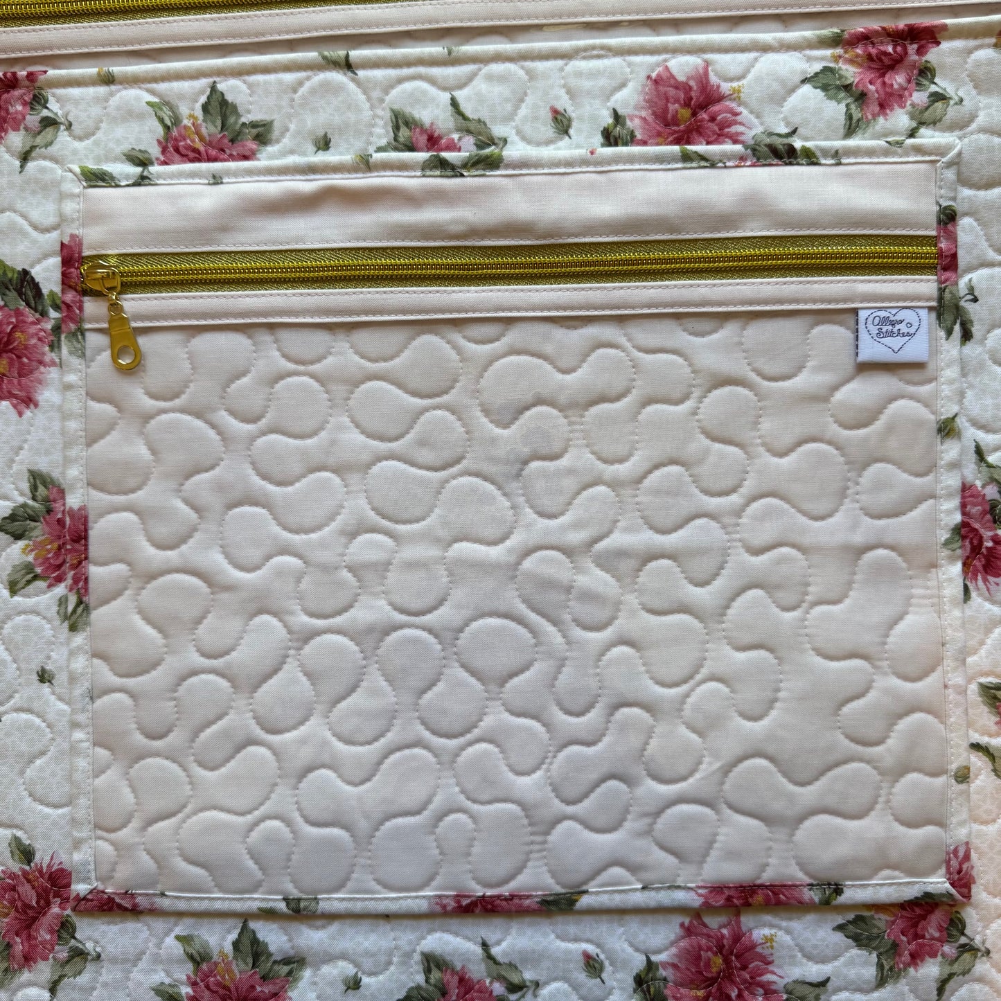 Vintage Peony Project Bag