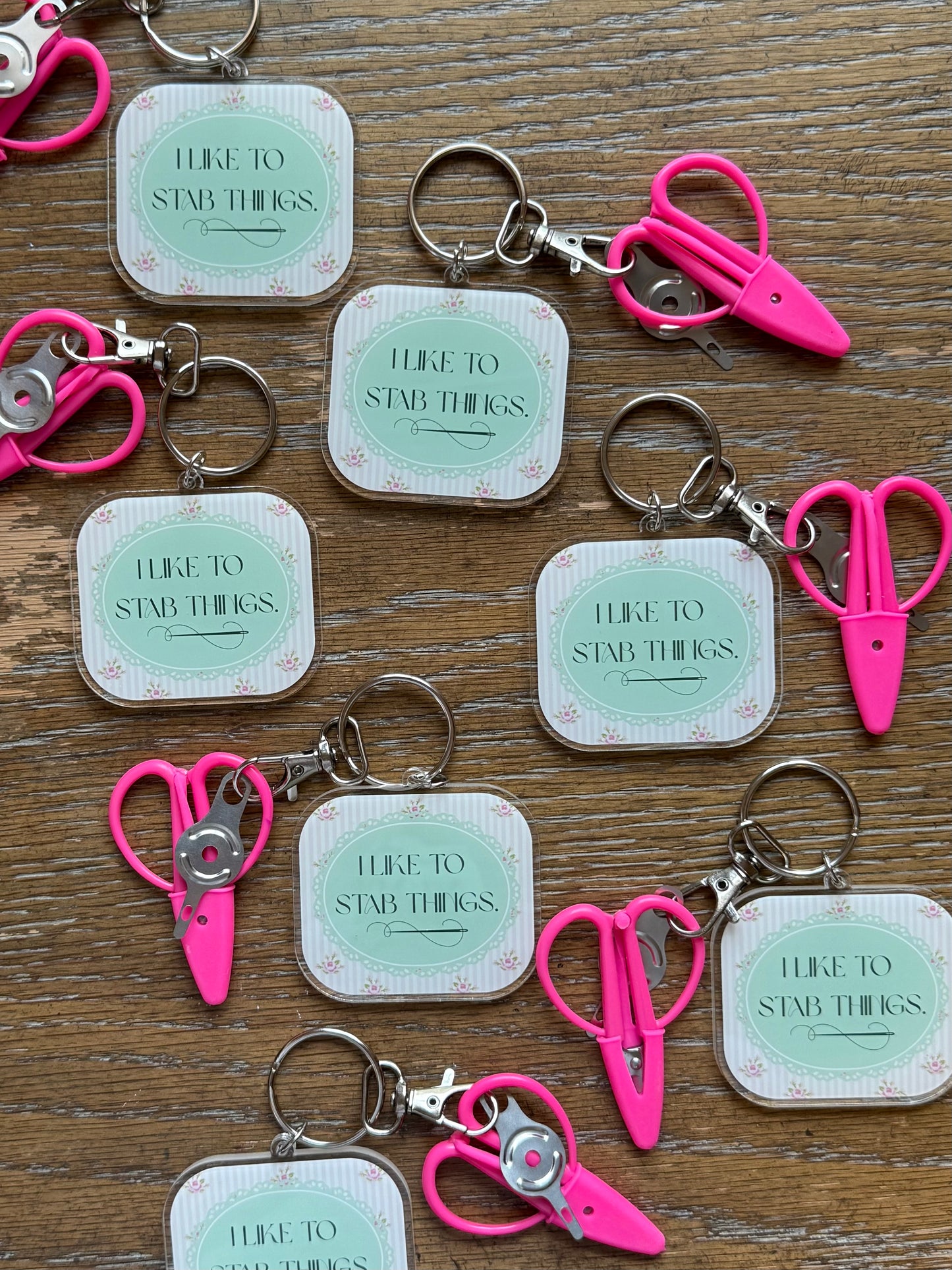 I Like To Stab Things Notion Keychain