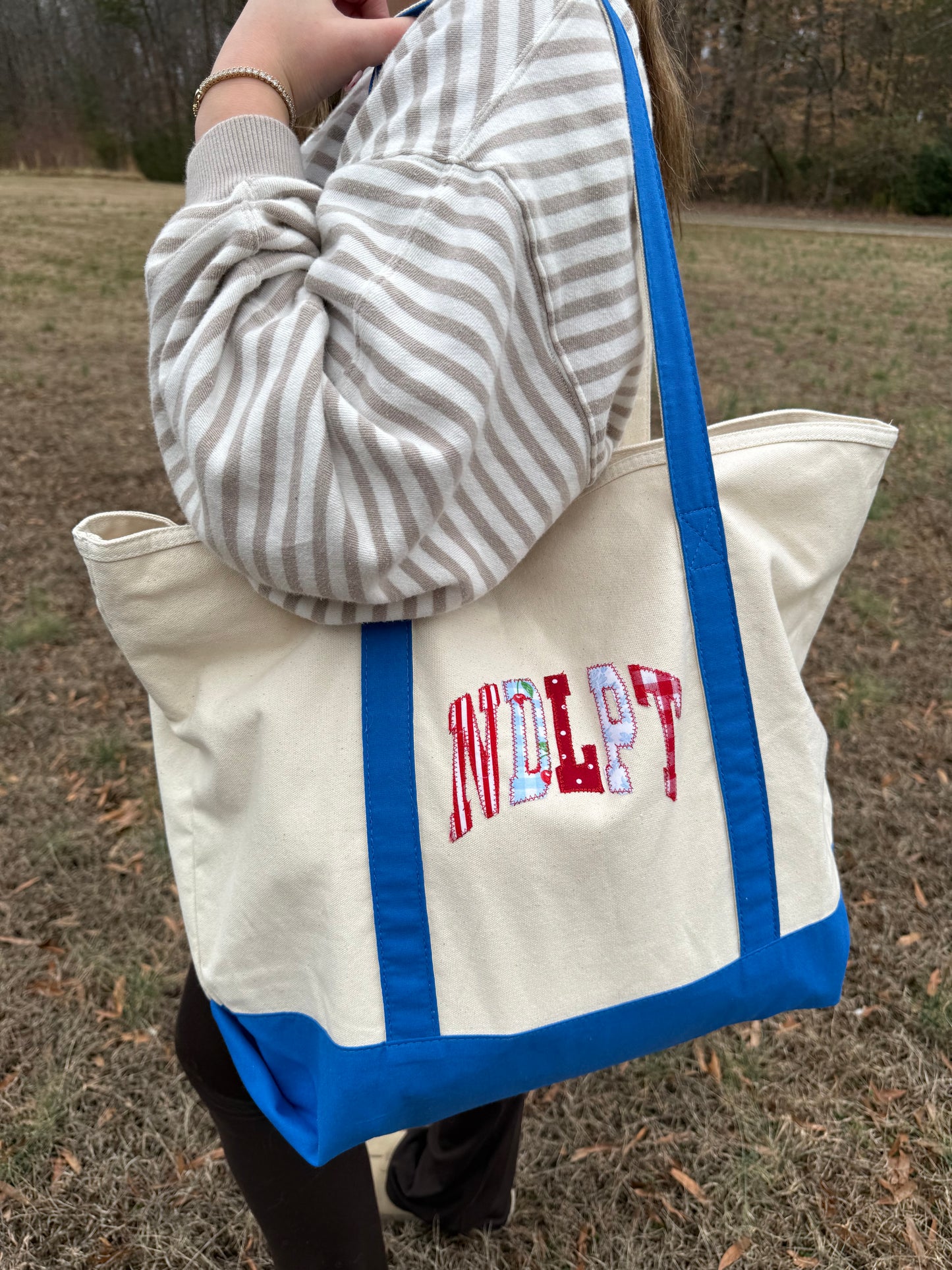 NDLPT Appliqué Zip Top Tote Bag