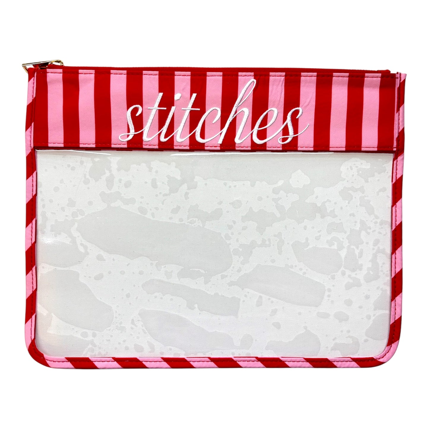 Stitches Red & Pink Stripe Project Bag