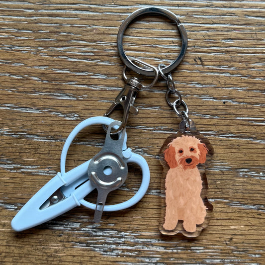 Blonde Cavapoo / Cockapoo / Mini Doodle Notion Keychain