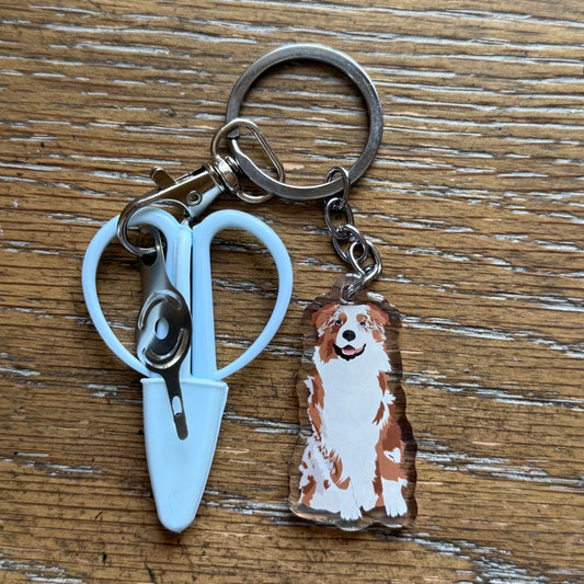 Australian Shepherd Red Merle Notion Keychain