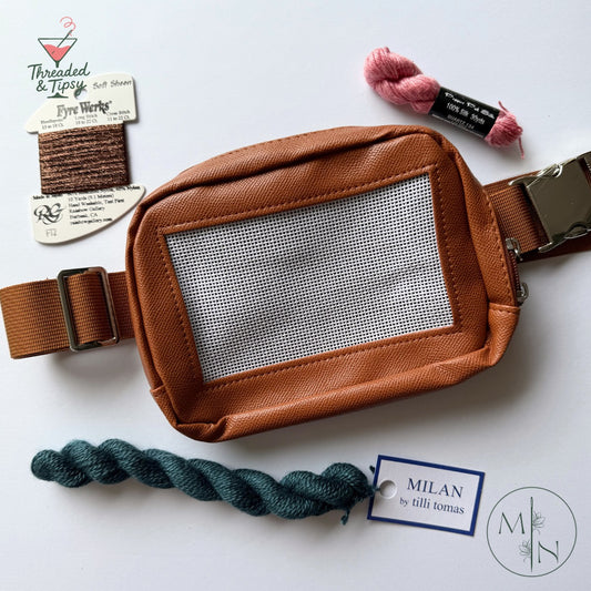Pre-Finished Stitchable Belt Bag in Cognac