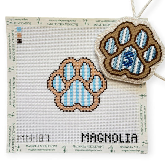 Blue Stripe Paw Canvas