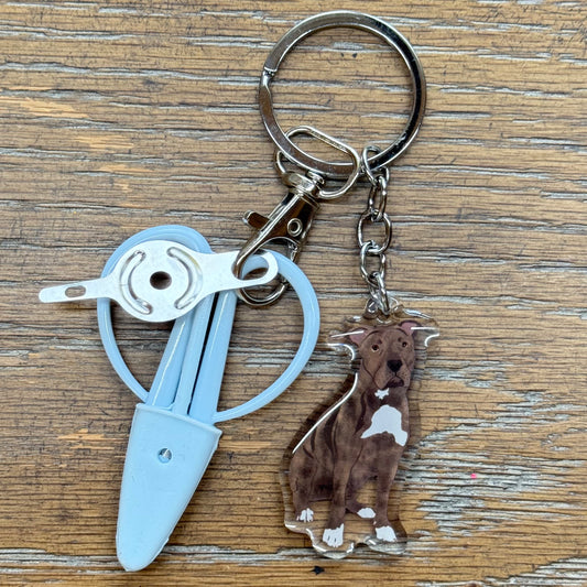 Brindle Pitbull Notion Keychain