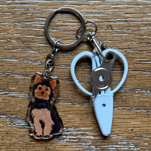 Yorkie Notion Keychain