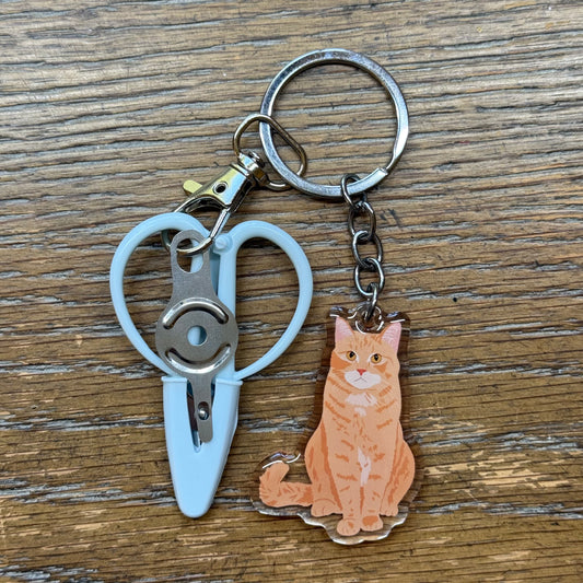 Orange Shorthaired Tabby Cat Notion Keychain
