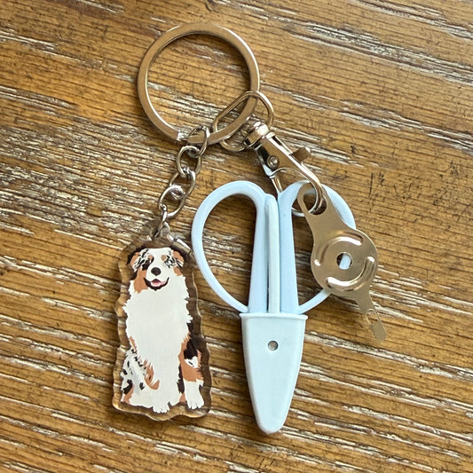 Australian Shepherd Blue Merle Notion Keychain