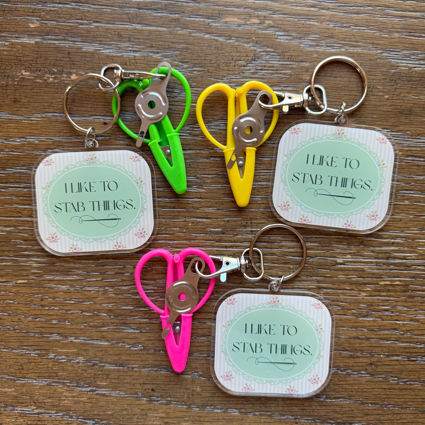 I Like To Stab Things Notion Keychain