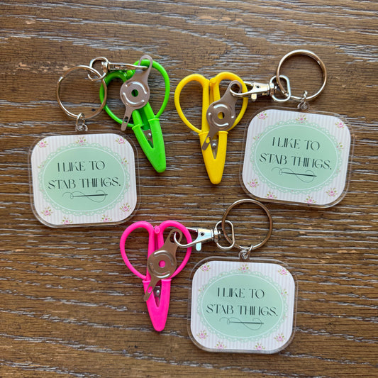 I Like To Stab Things Notion Keychain