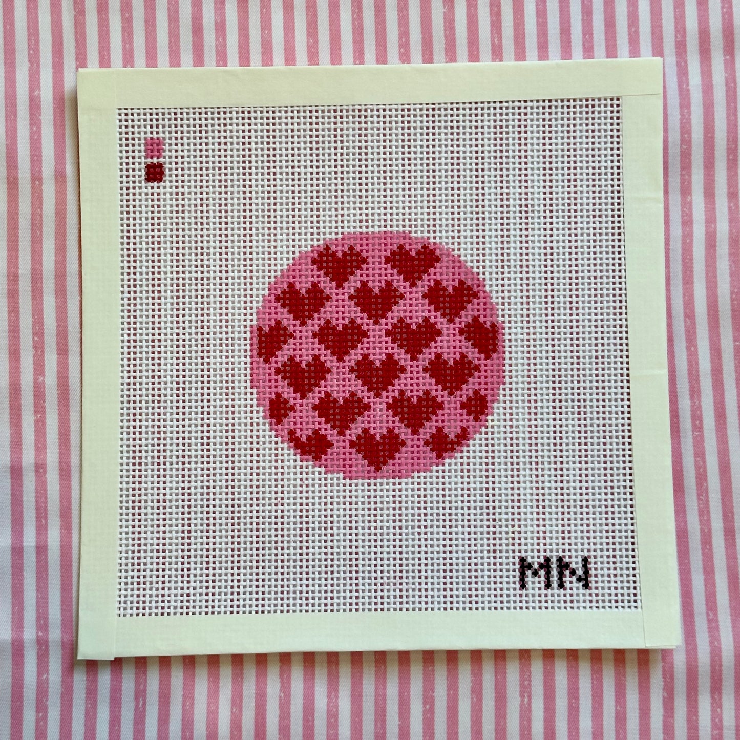 Red Hearts on Pink