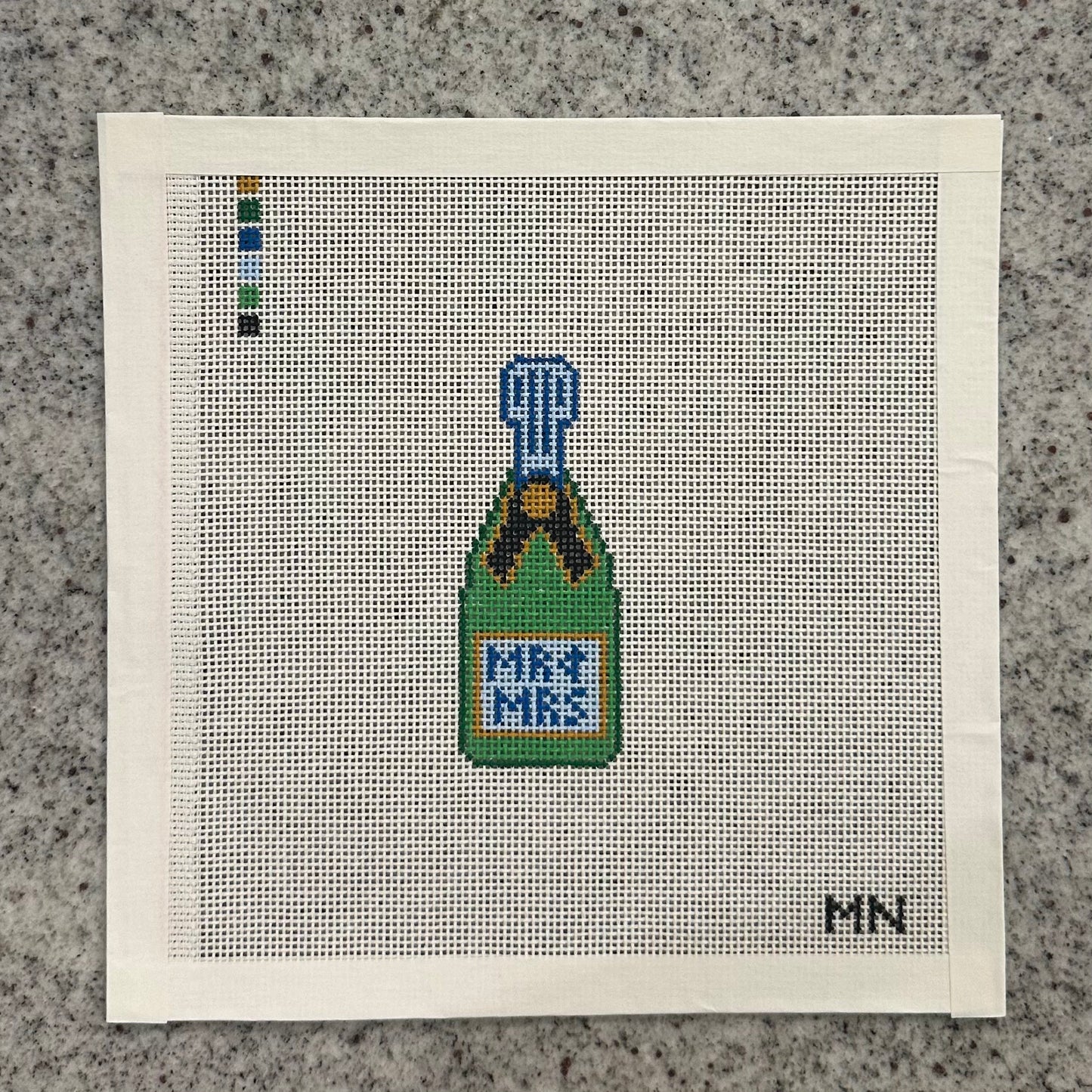 Mr & Mrs Mini Champage Bottle Blue Label